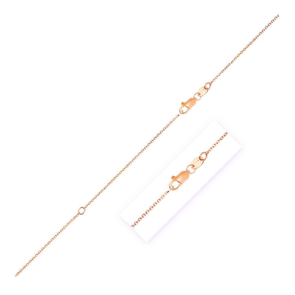 Extendable Cable Chain in 10k Rose Gold (0.87 mm) -18"