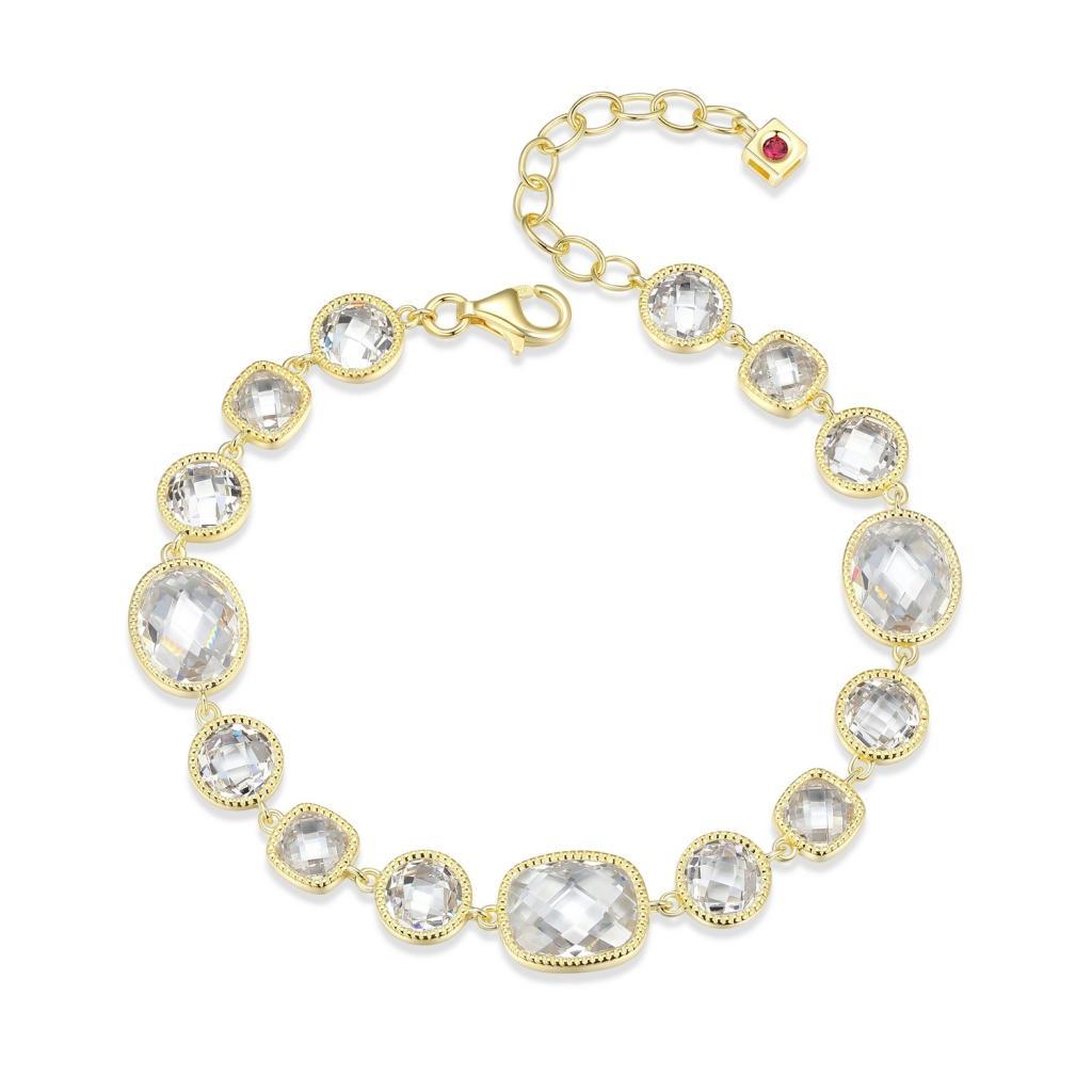 B31LAQ7-Y Essence Checkboard Cut Cubic Zirconia Bracelet