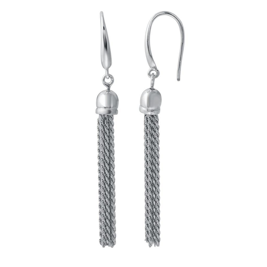 ECGR2Q01H-W Tessa Rope Chain Tassel Fishhook Earrings