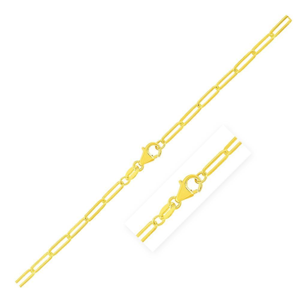 10K Yellow Gold Paperclip Chain (2.50 mm) -18"