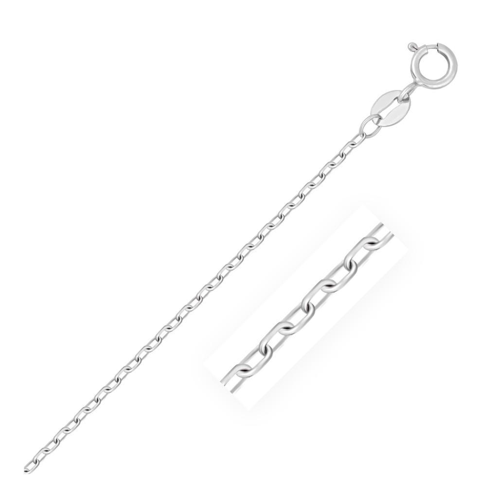 14k White Gold Faceted Cable Link Chain (1.20 mm) -18"