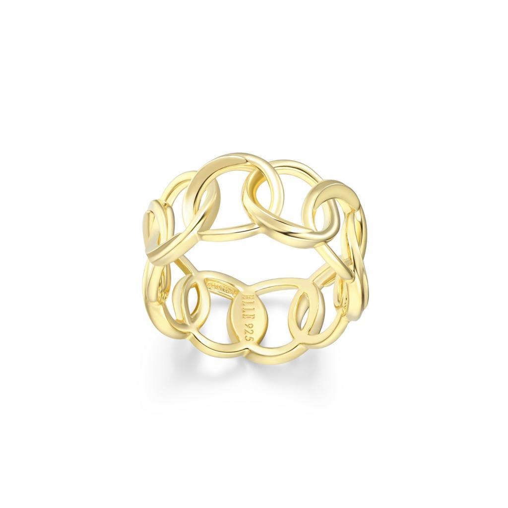 R34LAJJ-Y-7 Swirl Circle Link Ring Size 7