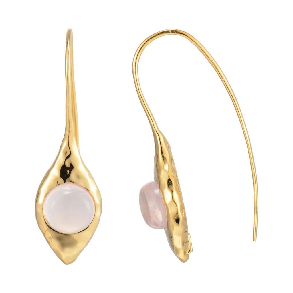 E32LC1Y-Y View Rose Quartz Wire Earrings