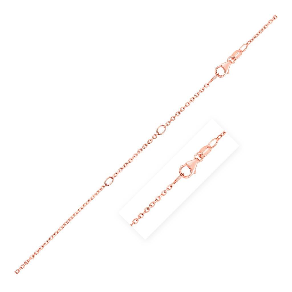 Double Extendable Cable Chain in 14k Rose Gold (1.20 mm) -18"