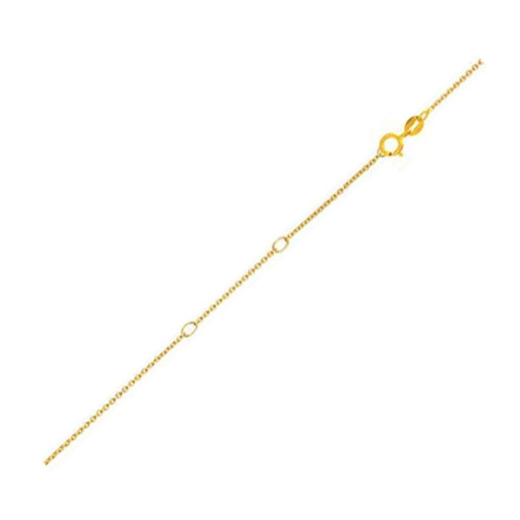 Double Extendable Diamond Cut Cable Chain in Yellow Gold (0.87 mm) -18"