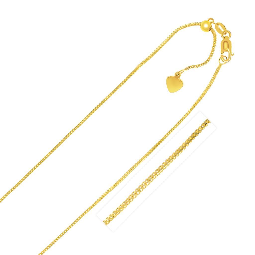 14k Yellow Gold Adjustable Franco Chain (1.00 mm) -22"