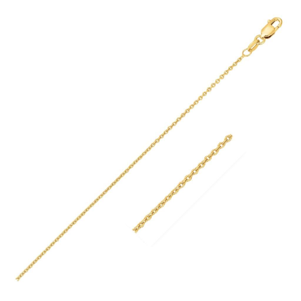 14k Yellow Gold Round Cable Link Chain (1.10 mm) -18"