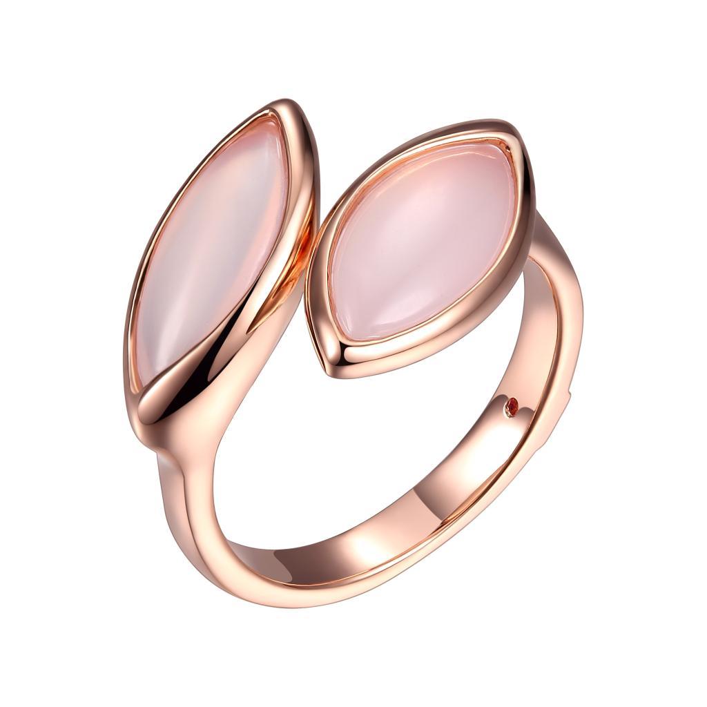 R34LA50-P-7 Blink Pink Chalcedony Bypass Hug Ring Size 7