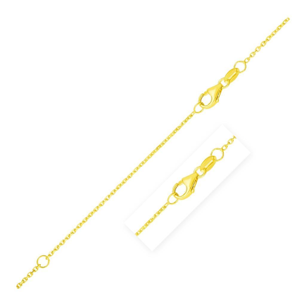 Double Extendable Diamond Cut Cable Chain in 10K Yellow Gold (0.87 mm) -18"