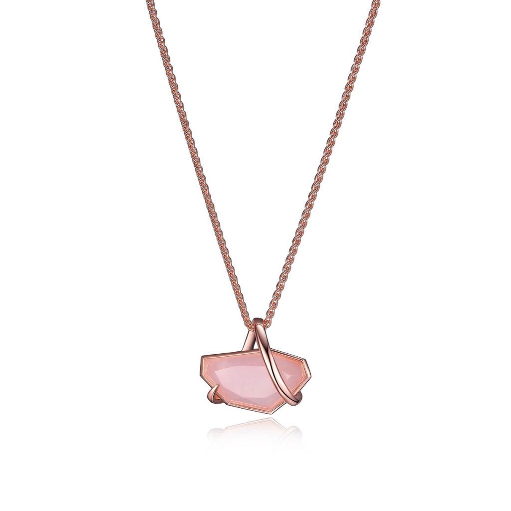 N30LB7Y-P Bouquet Dark Rose Quartz Pendant Necklace