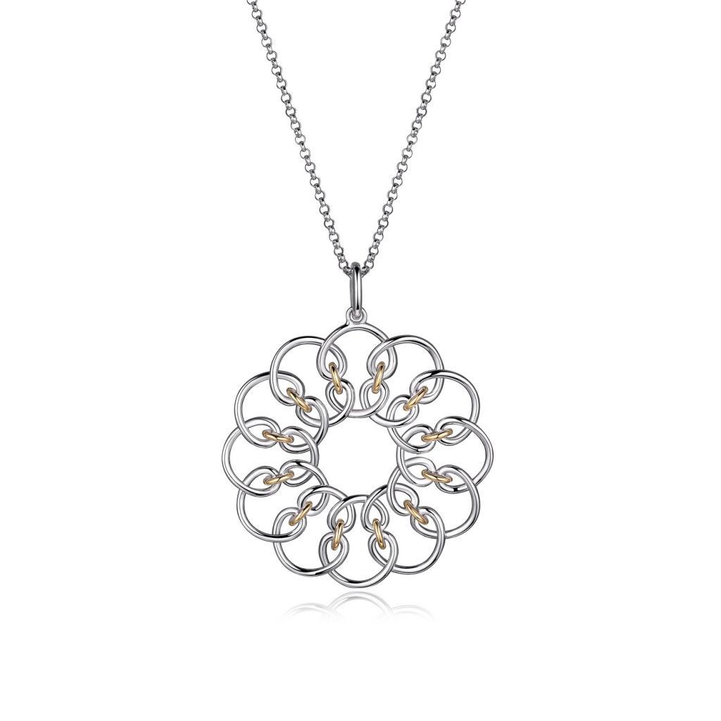 NR0LB7R-2T Joy Two Tone Infiniti Link Circle Necklace