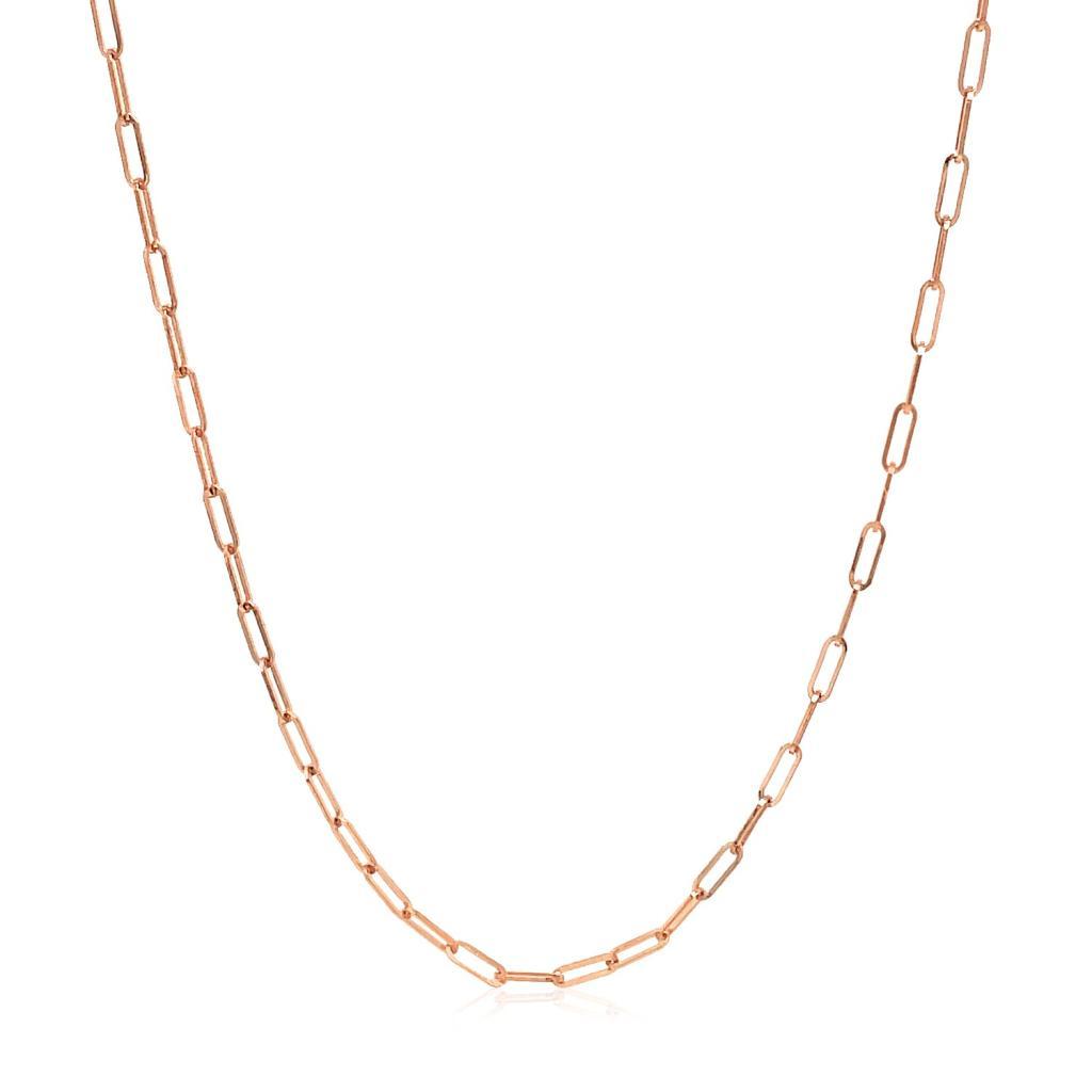 14k Rose Gold Adjustable Paperclip Chain (1.50 mm) -22"