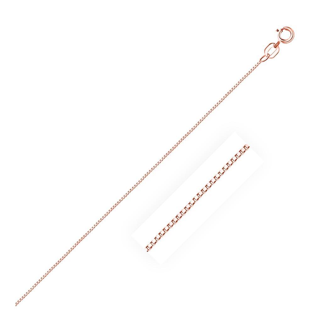 14k Rose Gold Classic Box Chain 0.60 mm -18"