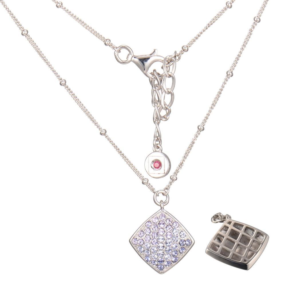 NR0LB21-W Cascade Purple Swarovski Crysatal Diamond Necklace