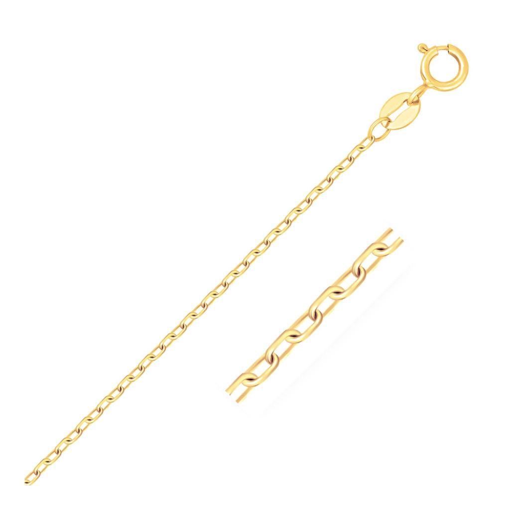 14k Yellow Gold Faceted Cable Link Chain (1.2 mm) -18"