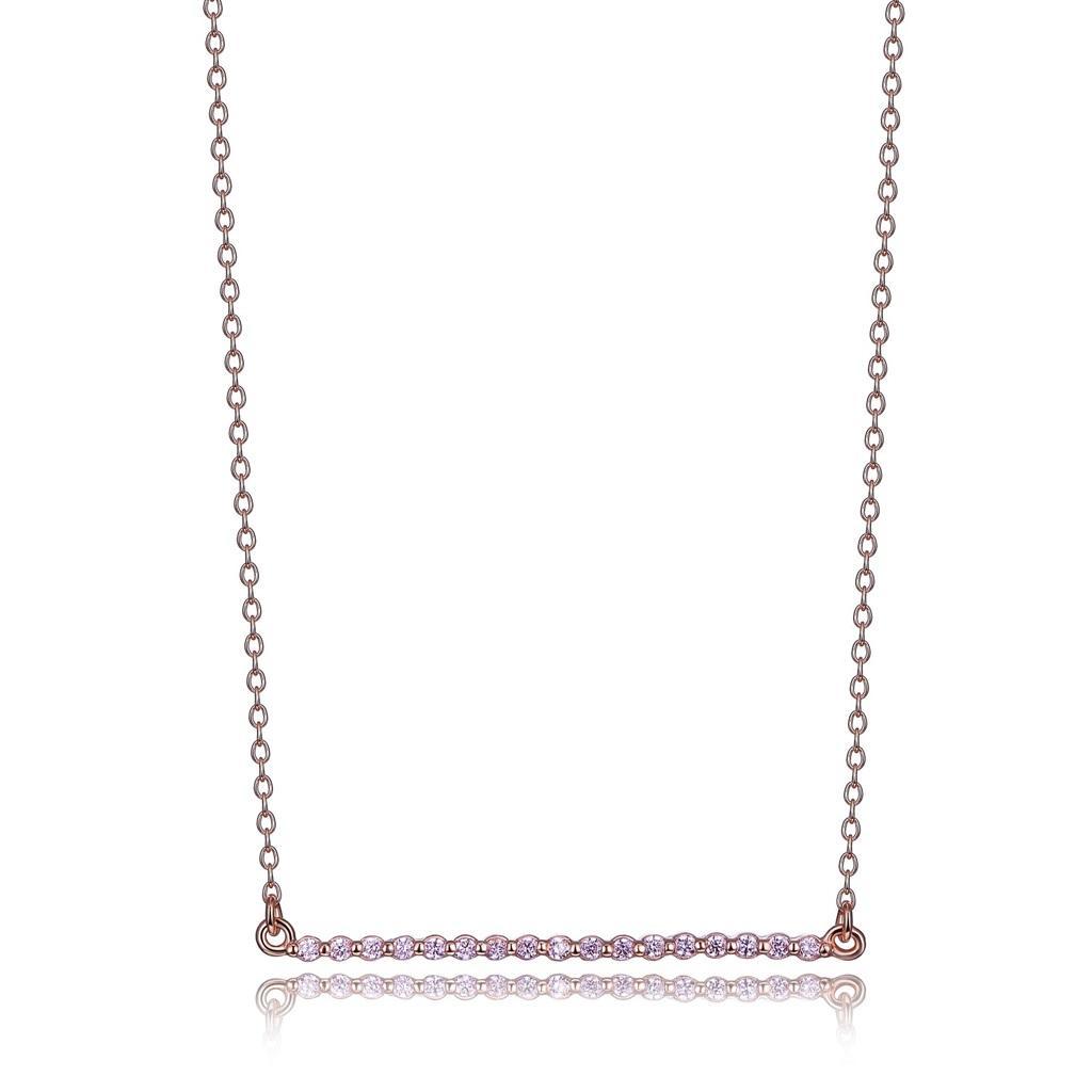 N30LB4R-P Rodeo Drive Pink Cubic Zirconia Bar Pendant  Necklace