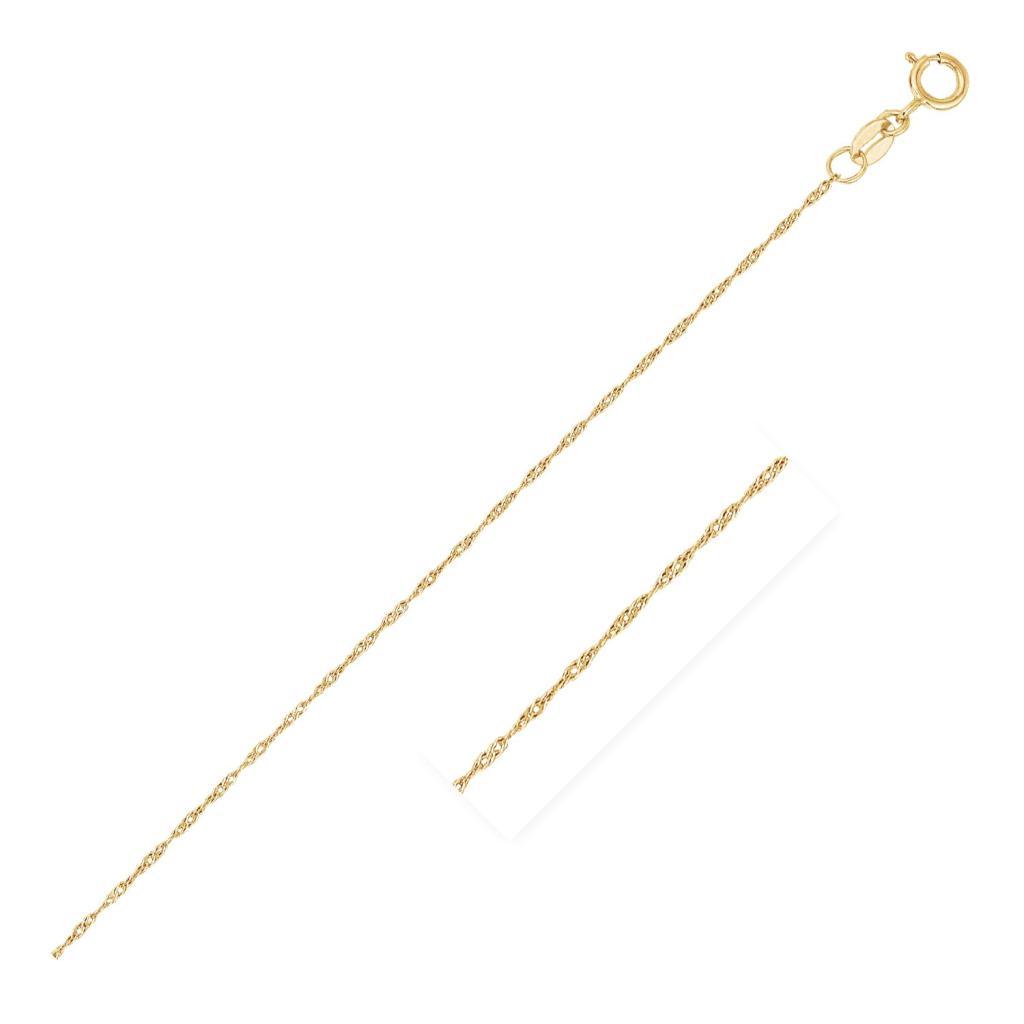 14k Yellow Gold Singapore Chain 0.6mm (0.60 mm) -18"