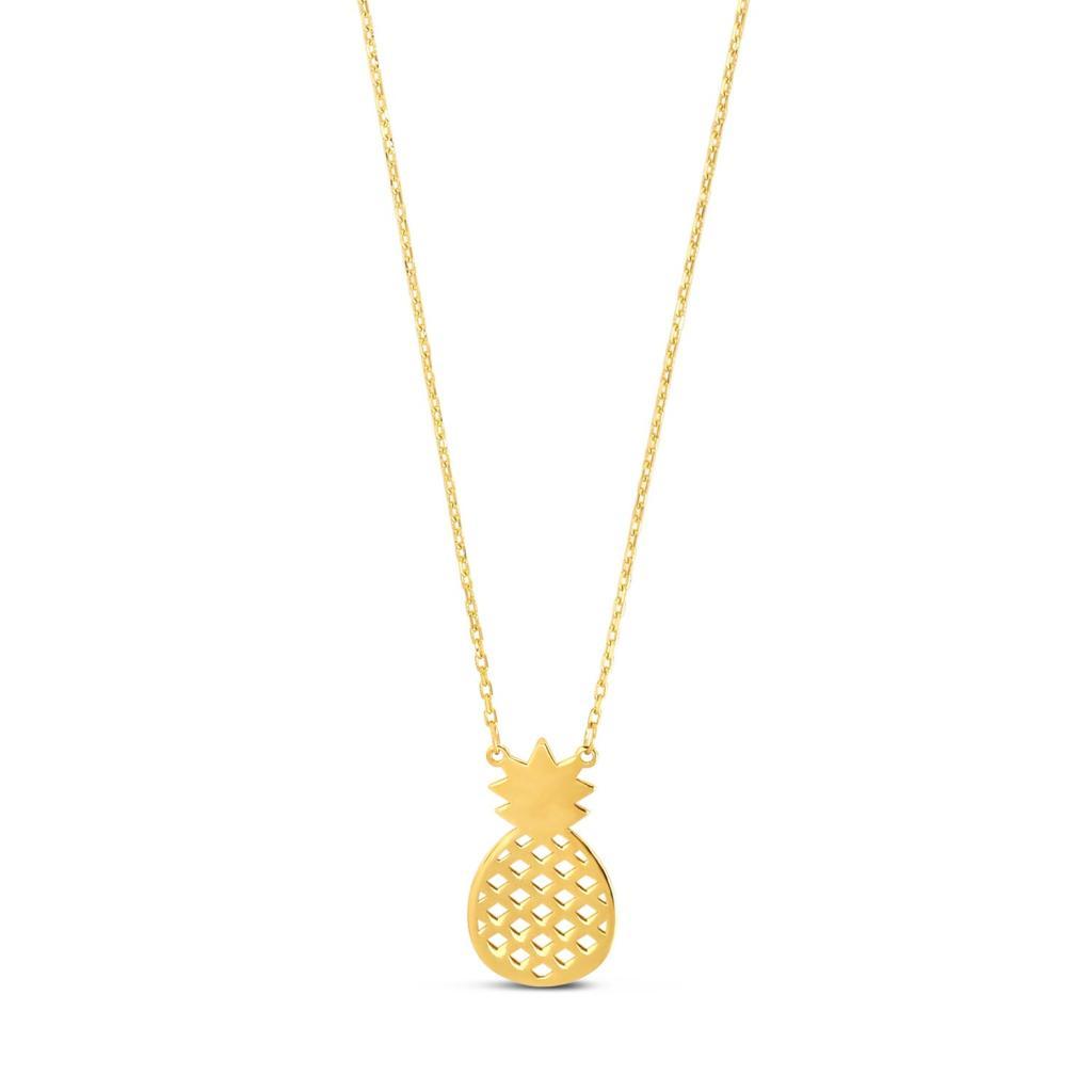 Pineapple Necklace in 10K Yellow Gold