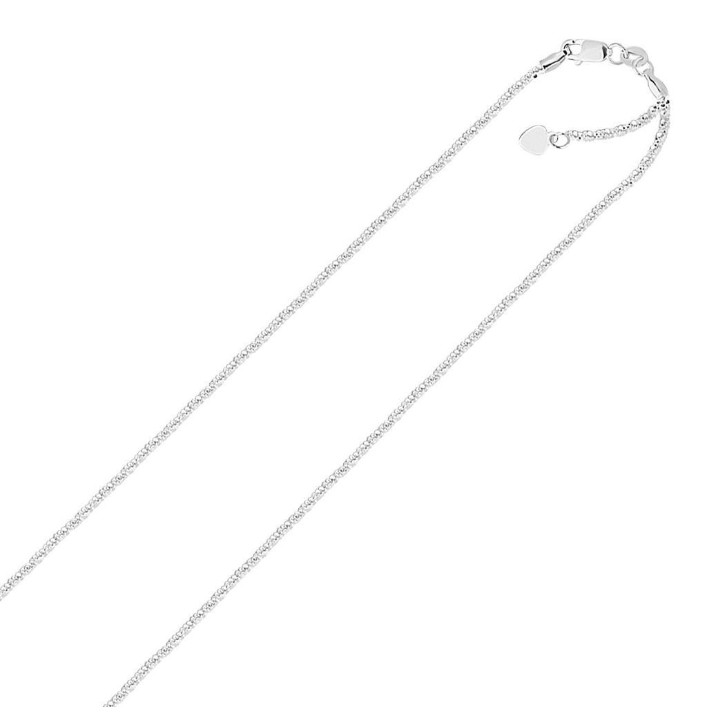 Sterling Silver 1.5mm Adjustable Sparkle Chain (1.50 mm) -22"