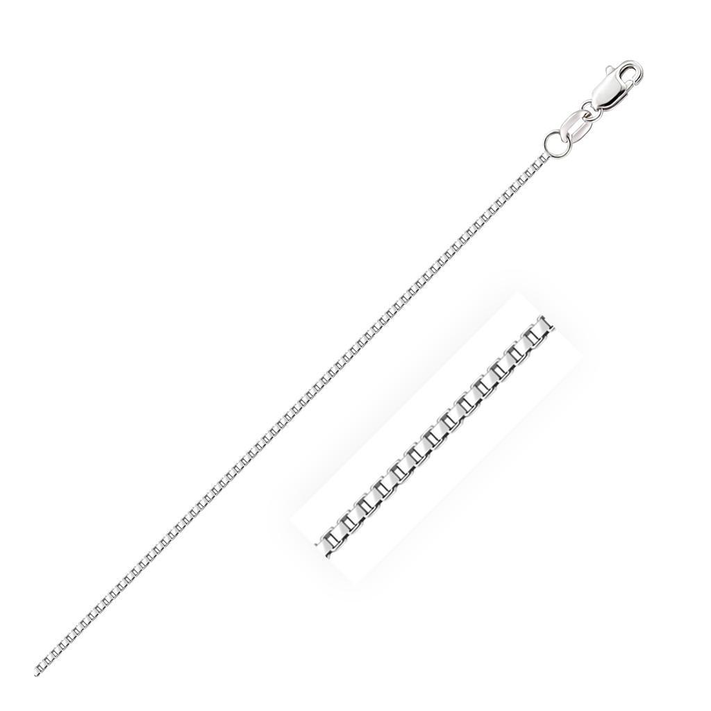 10k White Gold Octagonal Box Chain (1.20 mm) -18"
