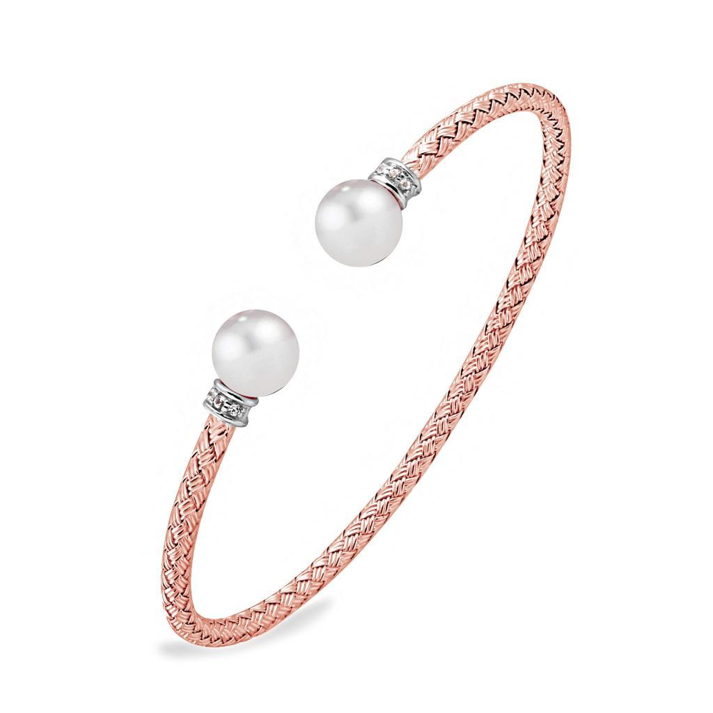 BCGS1Q03V-P Luna White Pearl Off Round Cuff