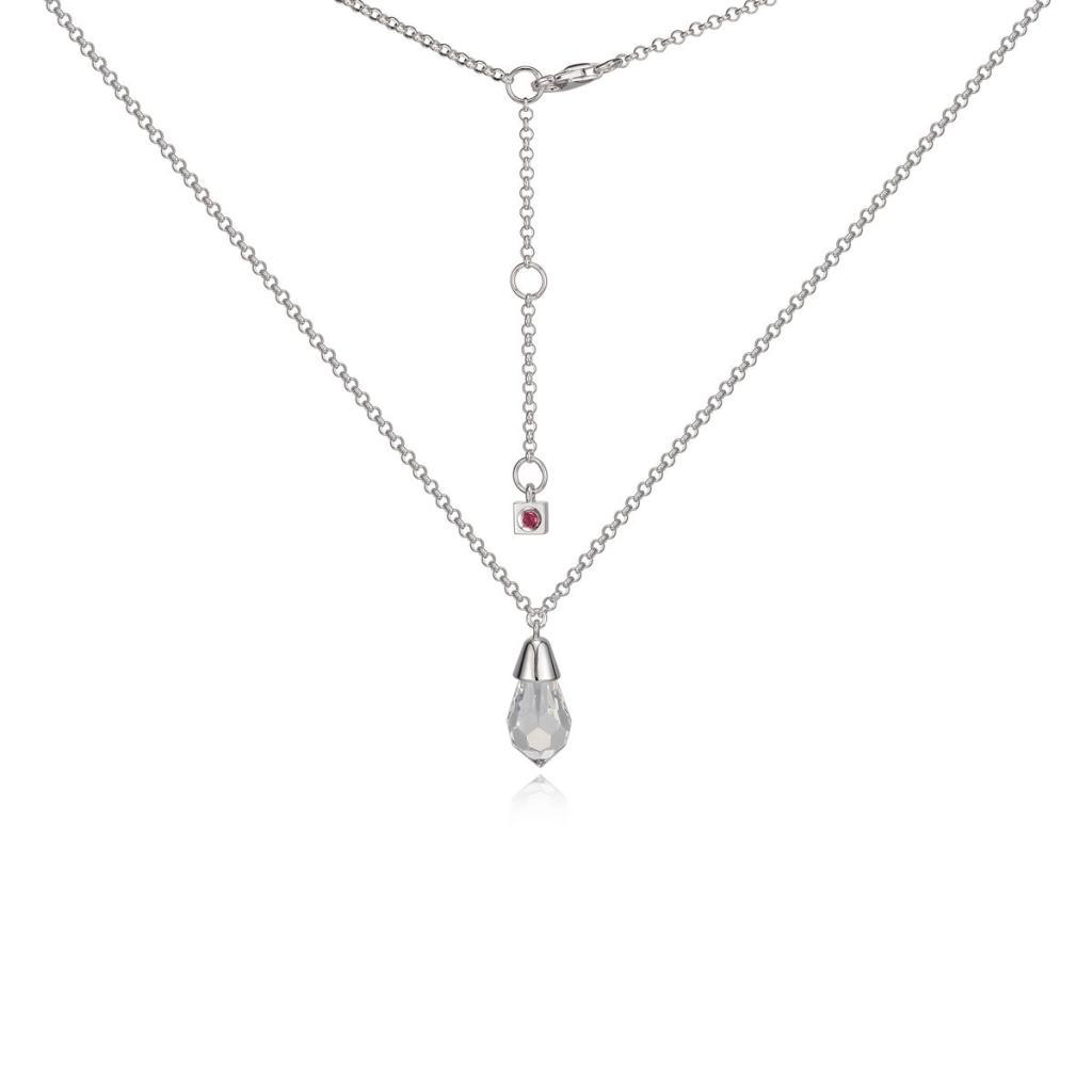 NR0LAPYC-W Starpoint Swarovski Crystals Drop Necklace