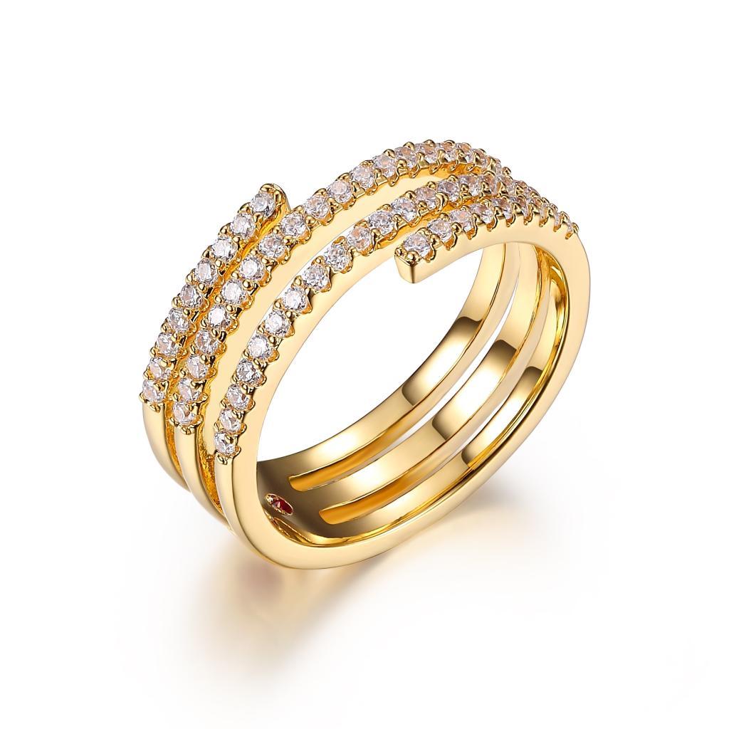 R34LA4S-Y-7 Rodeo Drive Cubic Zirconia Spiral Ring Size 7
