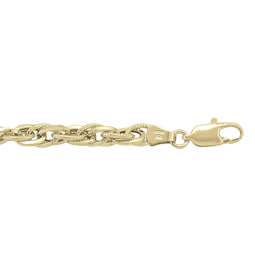 Yellow Gold Hollow Charm Bracelet - 14K - 14k - 7.5"