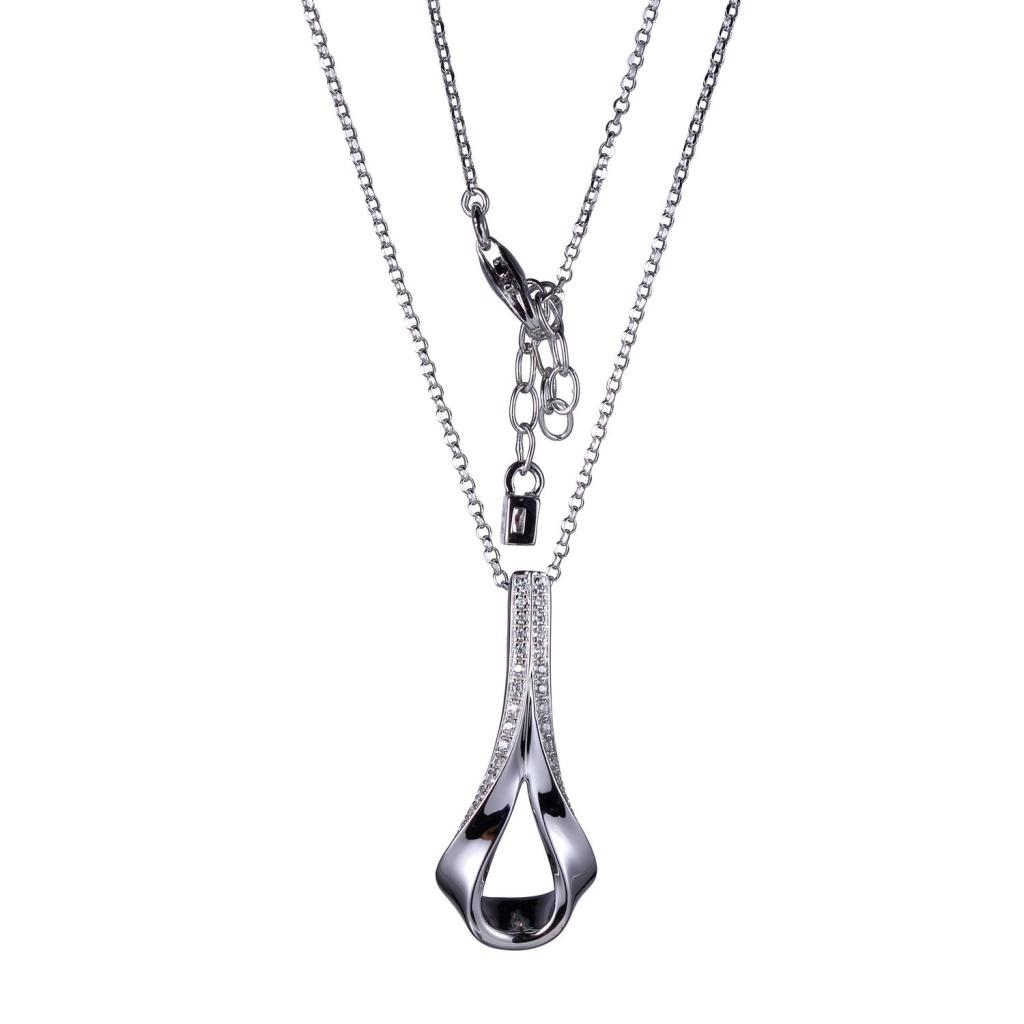 NR0LBAG-W River Cubic Zirconia Pendant Necklace