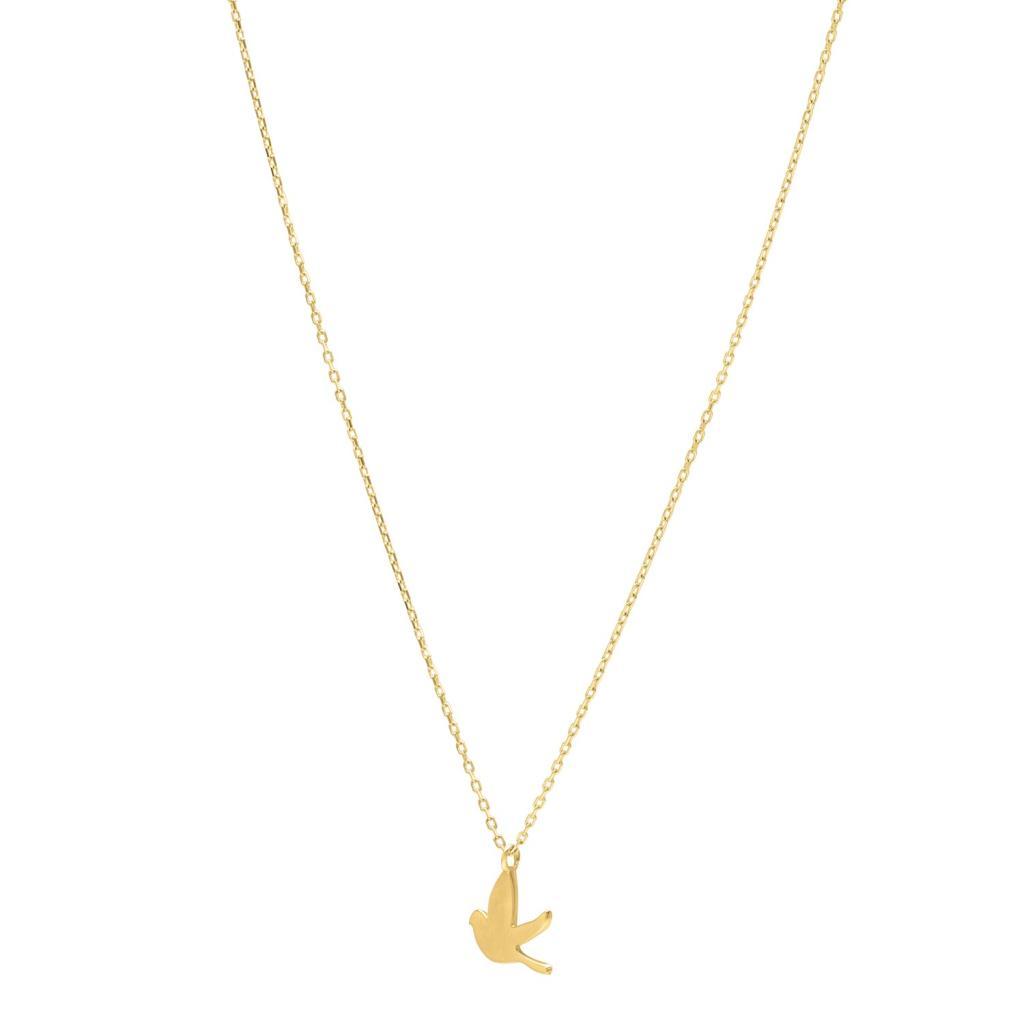 Dove Necklace in 14K Yellow Gold