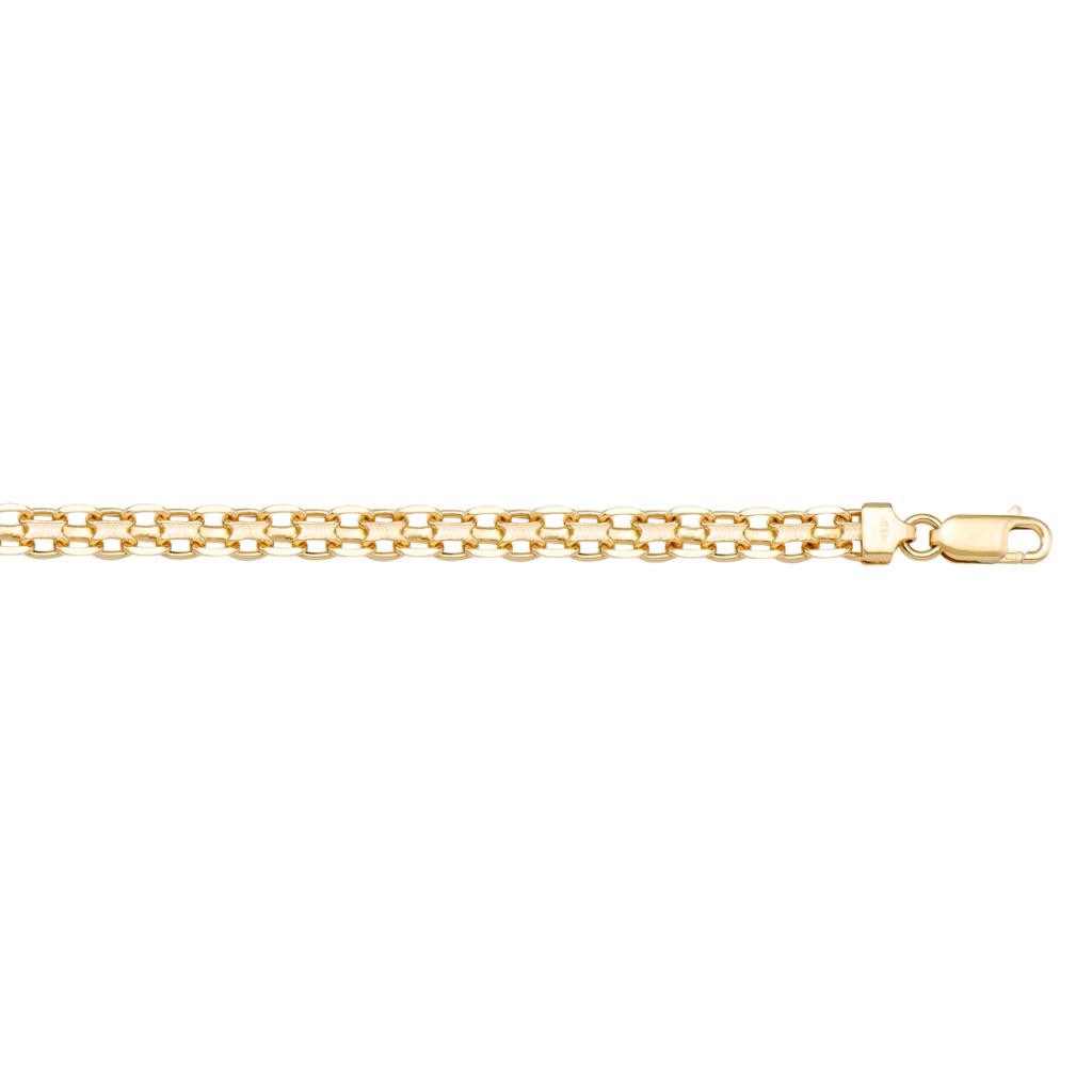 Yellow Gold Solid Bismark Link Anklet - 10K - 10k - 9.5"