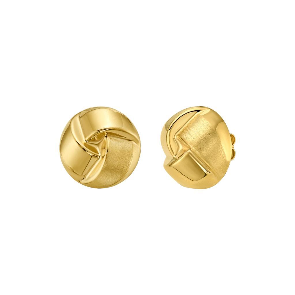 14K Yellow Gold Polished Large Fancy Knot Stud Earrings