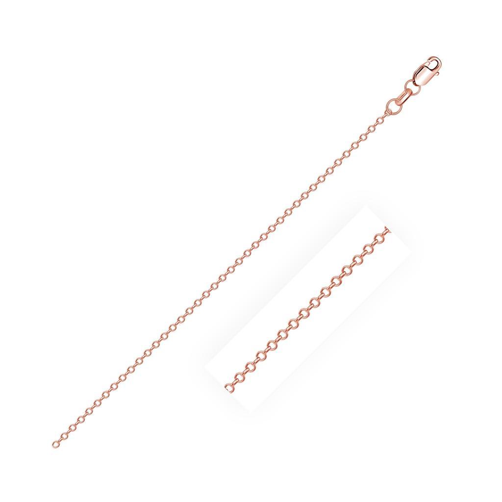 Diamond Cut Cable Link Chain in Rose Gold (0.87 mm) -18"