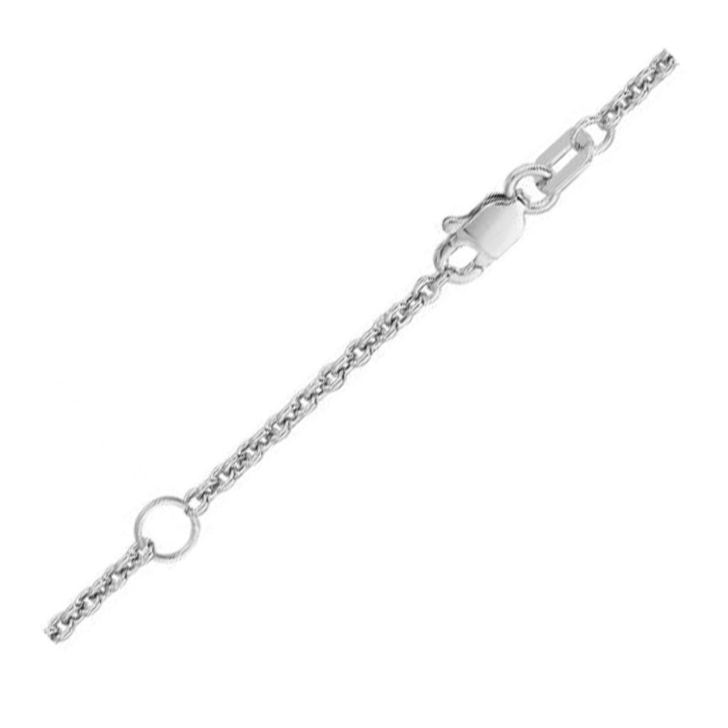 Extendable Cable Chain in 18k White Gold (1.80 mm) -18"