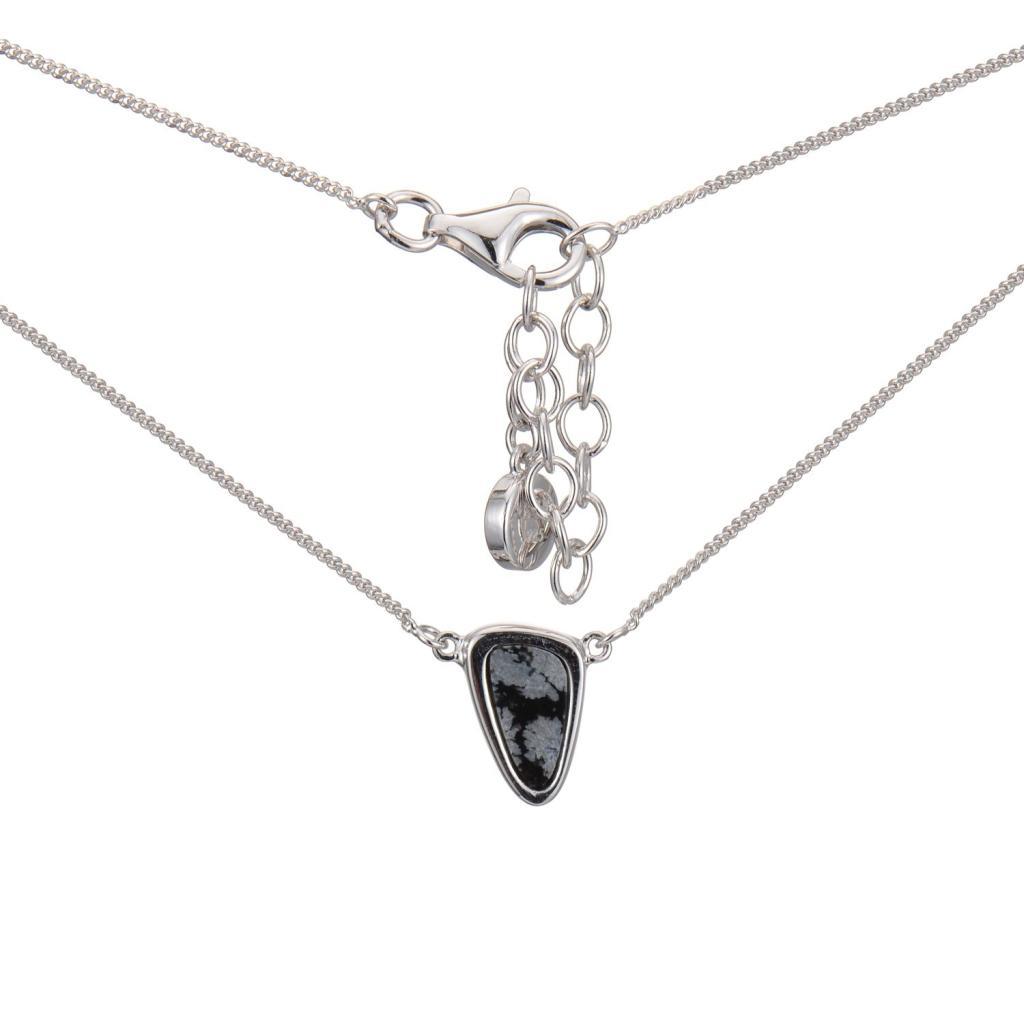 NR0LAZ6-W Serenity Snow Obsidian Necklace