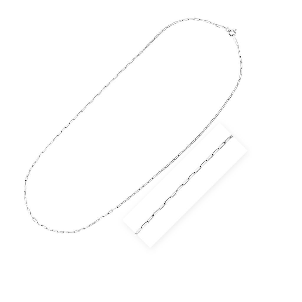 Sterling Silver Rhodium Plated Paperclip Chain (1.80 mm) -18"