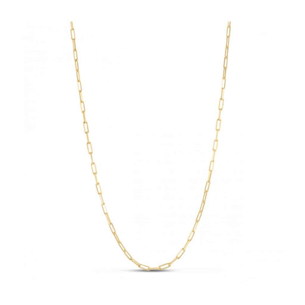 Sterling Silver Gold Plated Paperclip Chain (2.50 mm) -18"