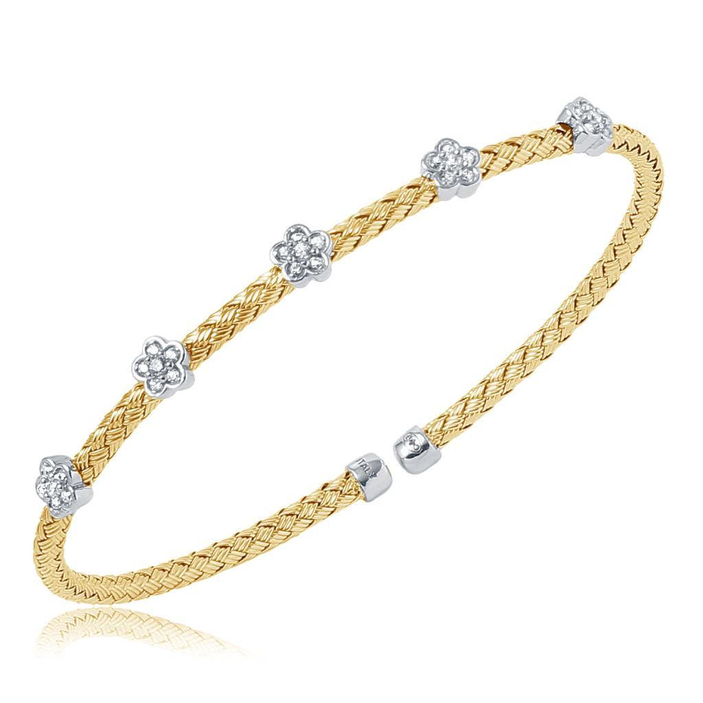BCGS1Q02K-2T Fiori Woven CZ Flowe Station Cuff