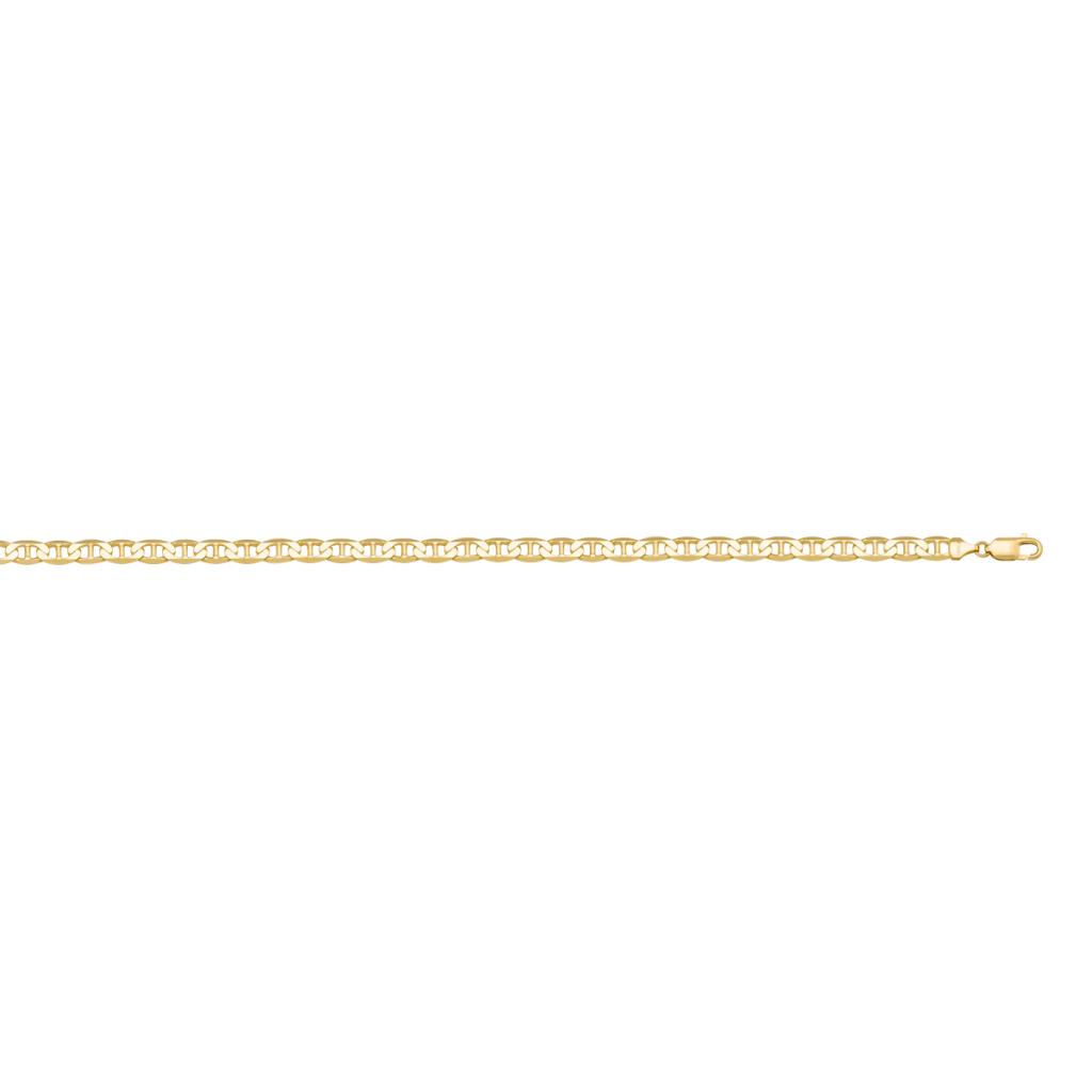 Yellow Gold Solid Flat Anchor Link Anklet - 14K - 14k - 9.5"