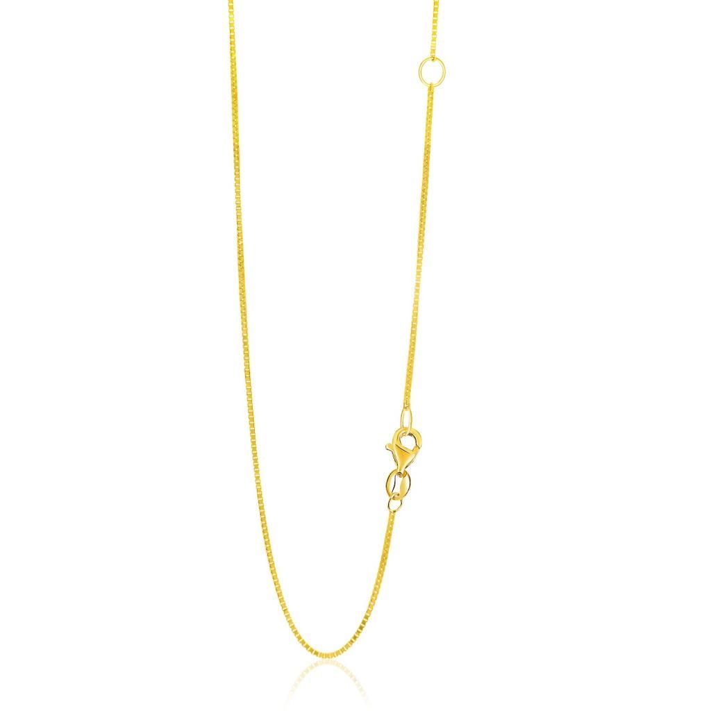 14k Yellow Gold Adjustable Box Chain (0.80 mm) -18"