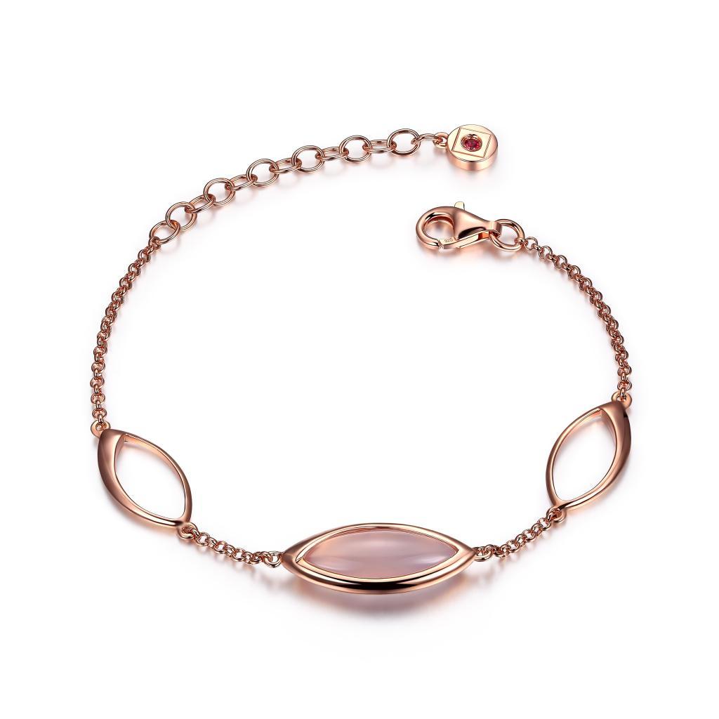 B31LAAW-P Blink Pink Chalcedony Marquise Cut Bracelet