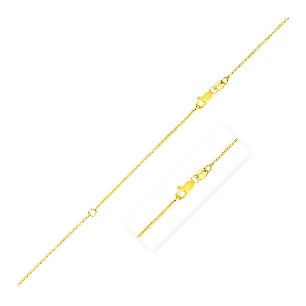 Extendable Box Chain in 14k Yellow Gold (0.70 mm) -18"