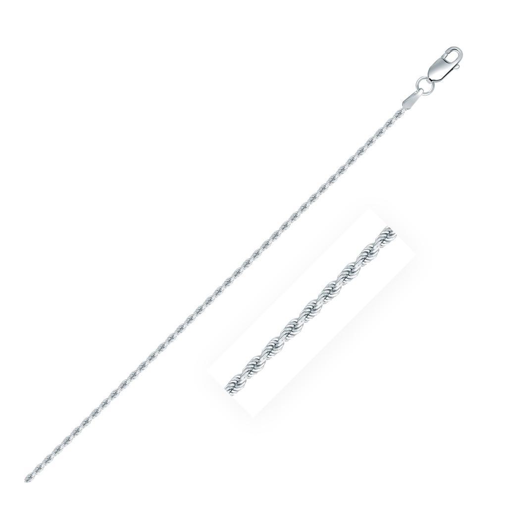 Sterling Silver Diamond Cut Rope Style Chain (1.40 mm) - 16"