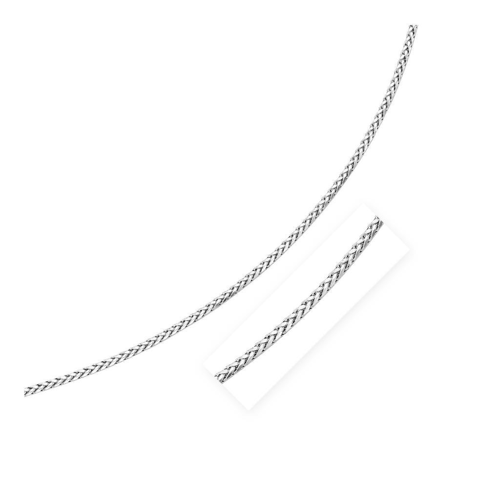 Sterling Silver Rhodium Plated Wheat Chain (3.20 mm) -20"