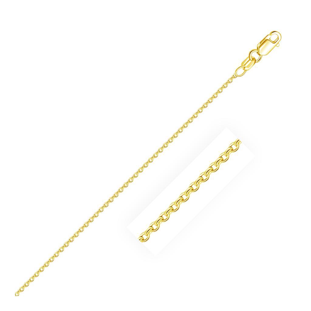 14k Yellow Gold Round Cable Link Chain (1.50 mm) - 16"