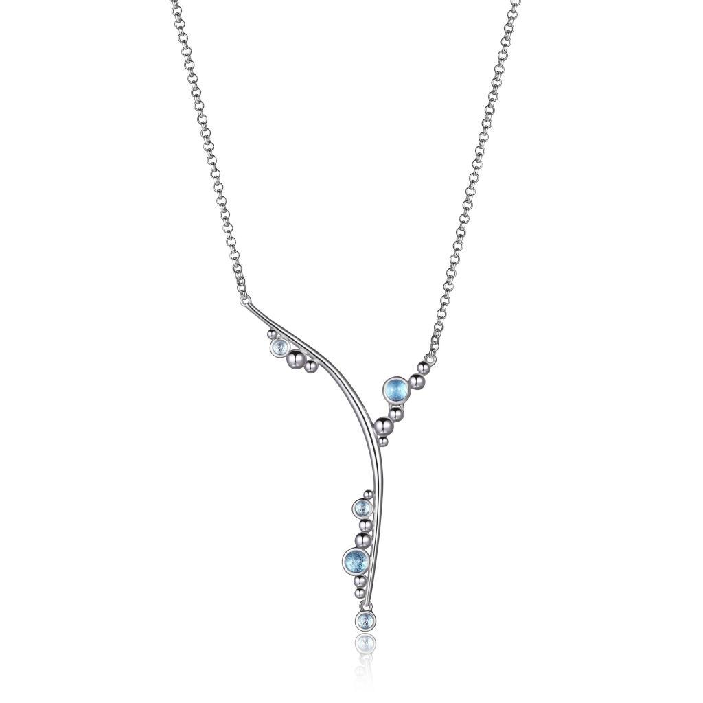 NR0LBD0-W Pixie Dust Blue Topaz Y Necklace