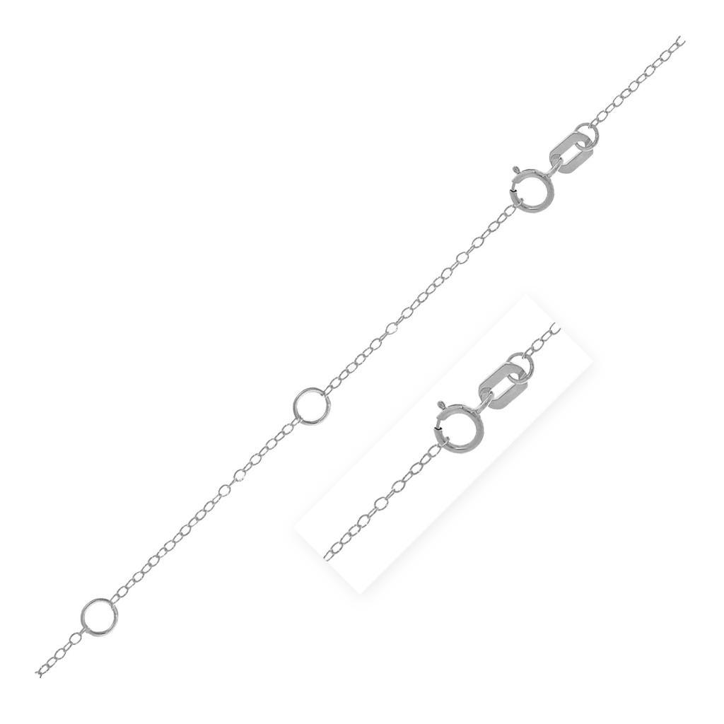 Double Extendable Piatto Chain in 14k White Gold (1.30 mm) -18"