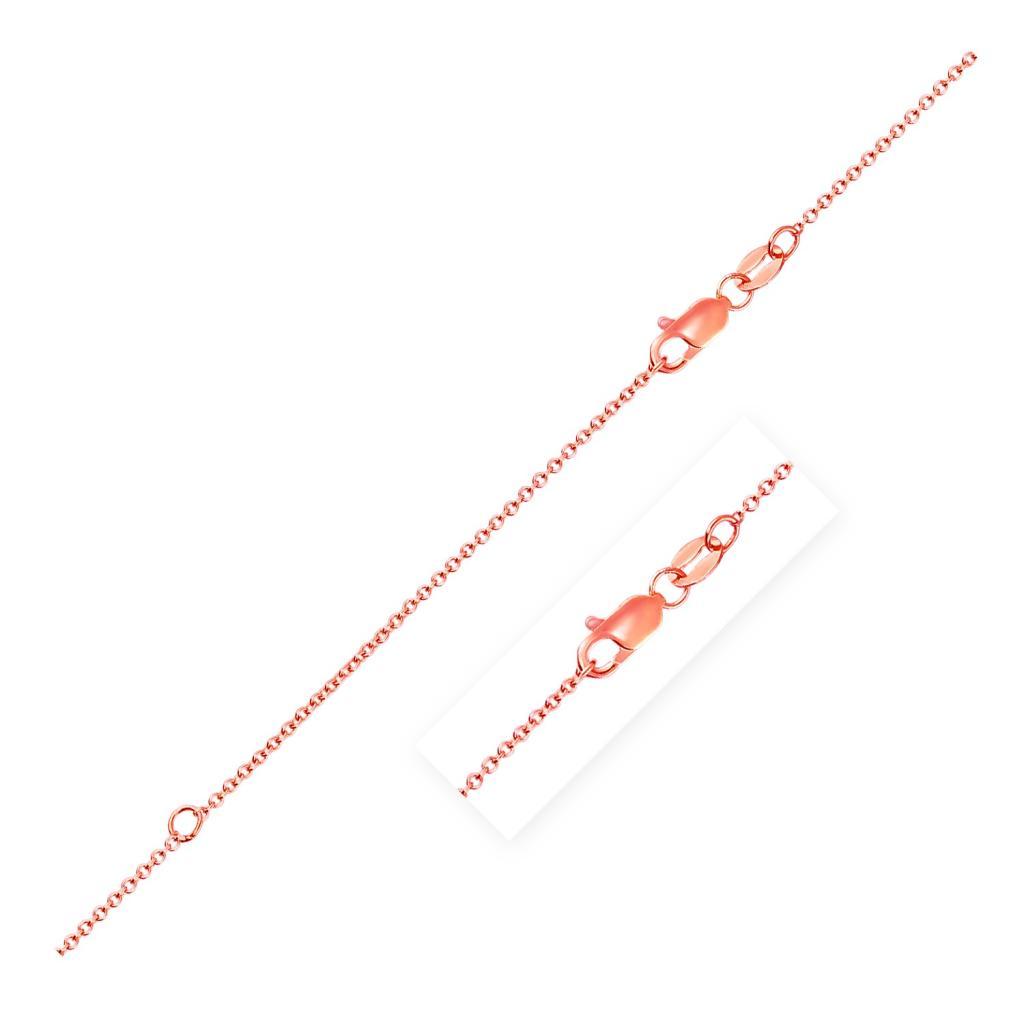 Extendable Cable Chain in 14k Rose Gold (1.10 mm) -18"