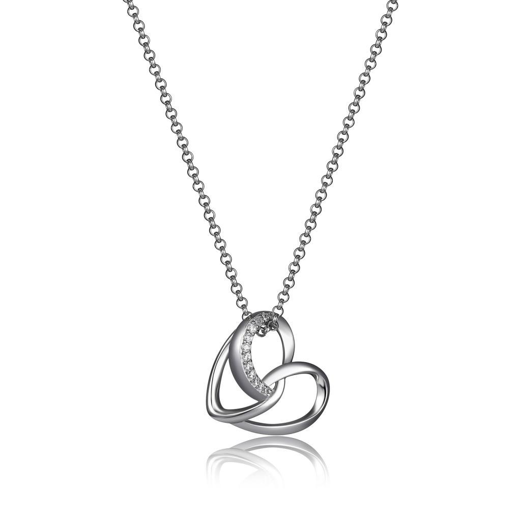 NR0LBBY-W Amour Cubic Zirconia Filigree Heart Necklace