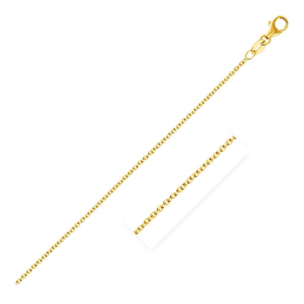 14k Yellow Gold Round Cable Link Chain (1.9 mm) -18"
